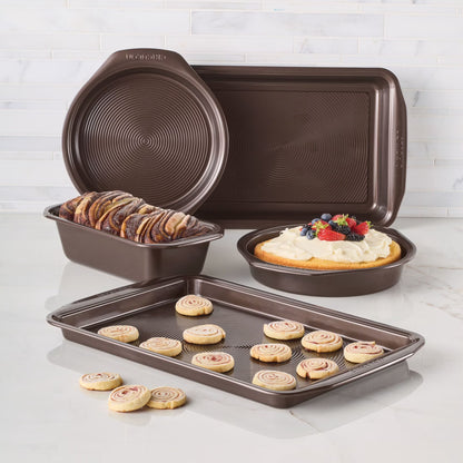 Bakeware Nonstick 5 Pc Bakeware Set, Chocolate Brown