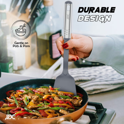 23 Pieces Cooking Utensils Set, Kitchen Utensils Sets of Nylon and Stainless Steel Utensils Set Pack of 1, Gray Utensils Set