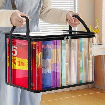 2-Pack Large Transparent Storage Boxes, Foldable and Space-Saving with Flip Lids, Large Rectangular Organizer Boxes with Front Lids and Covers, Space-Saving Design Suitable for Books, Clothes, Office, Home, Travel, Durable Plastic Containers, Storage Boxes, Home Organization