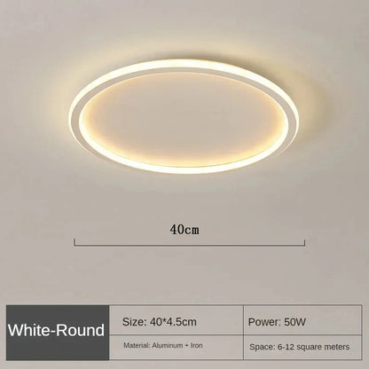 Simple Nordic Style Lighting Ceiling Lamp All White and Black Edge Modern Living Room Lamp Bedroom Home Lighting Decoration