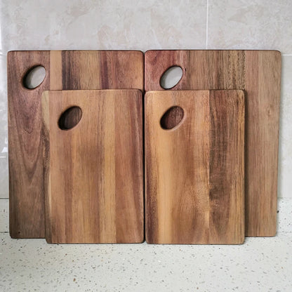 High Quality Acacia Wood Cutting Board ,Practical Double-Sided Wooden Cutting Board, Regular Bread Board with Oval Handle