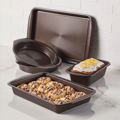 Bakeware Nonstick 5 Pc Bakeware Set, Chocolate Brown