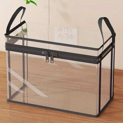 2-Pack Large Transparent Storage Boxes, Foldable and Space-Saving with Flip Lids, Large Rectangular Organizer Boxes with Front Lids and Covers, Space-Saving Design Suitable for Books, Clothes, Office, Home, Travel, Durable Plastic Containers, Storage Boxes, Home Organization