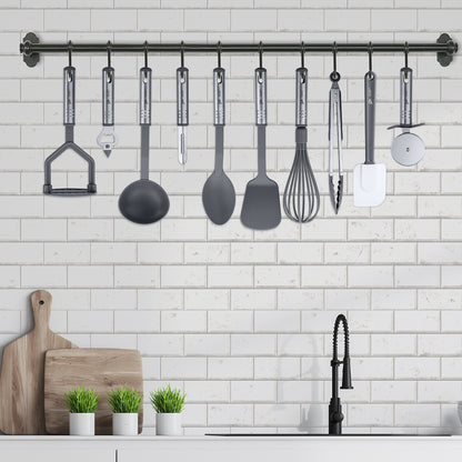 23 Pieces Cooking Utensils Set, Kitchen Utensils Sets of Nylon and Stainless Steel Utensils Set Pack of 1, Gray Utensils Set