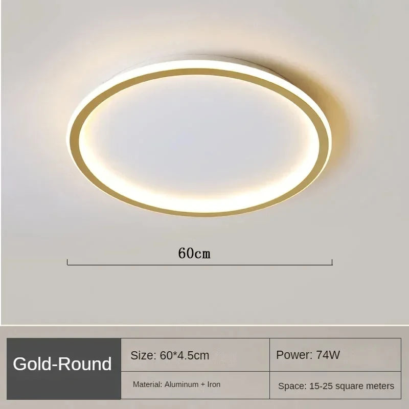Simple Nordic Style Lighting Ceiling Lamp All White and Black Edge Modern Living Room Lamp Bedroom Home Lighting Decoration