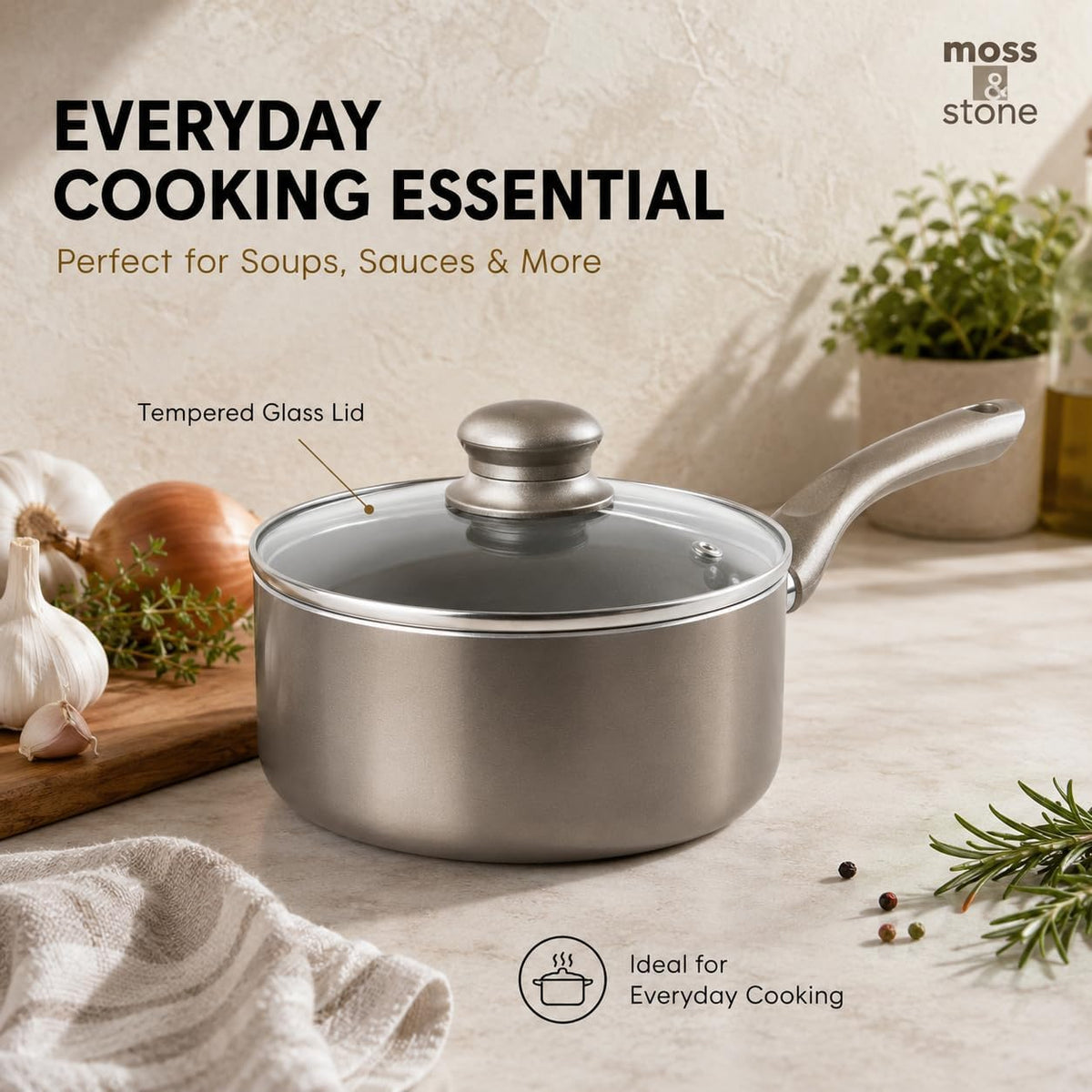 Pots and Pans Set Nonstick, 6-Piece Induction Cookware Set | Dark Grey Kitchen Cookware with Glass Lids Stay-Cool Handles, Frying Pans & Saucepan for Gas, Electric & Induction, PTFE/PFOA