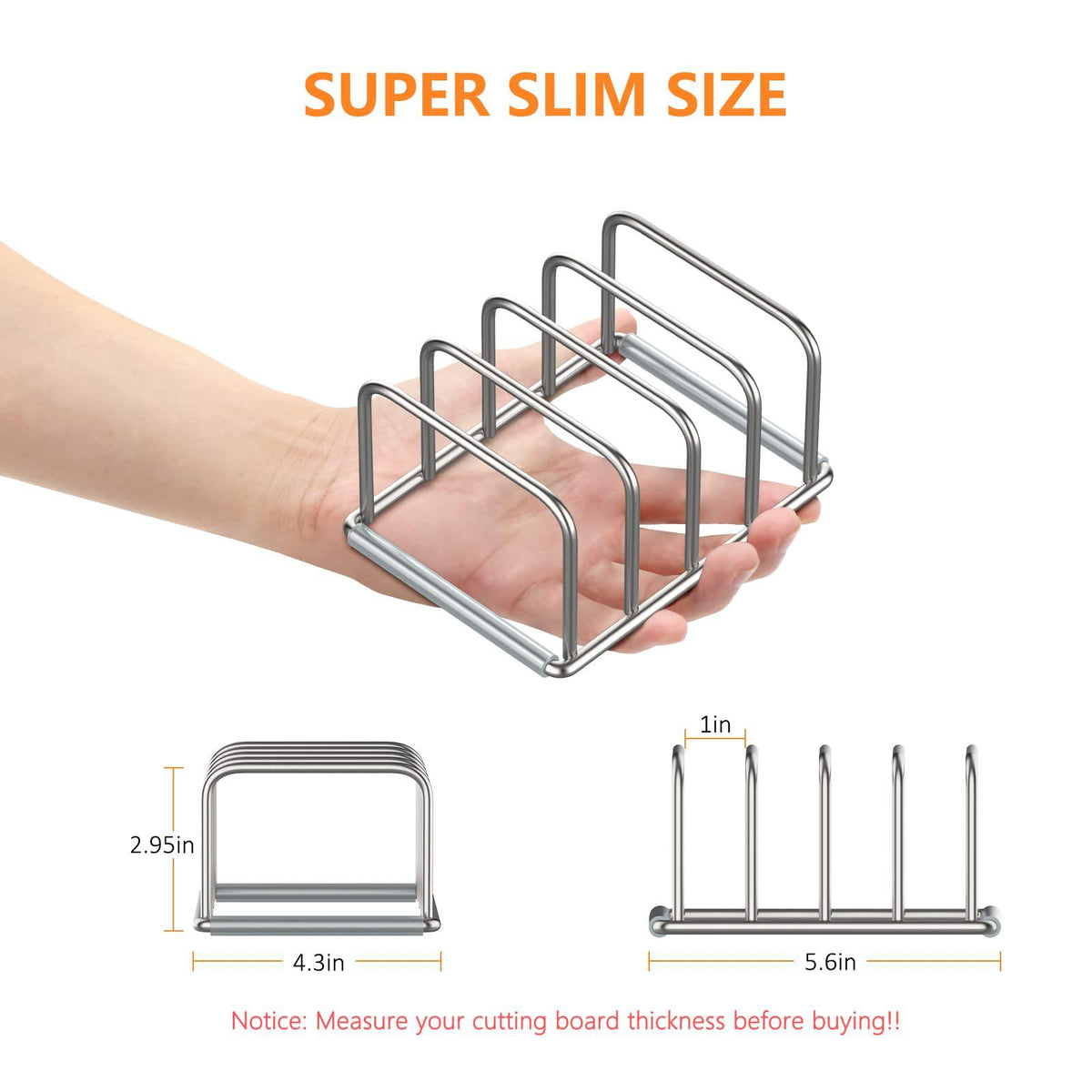 Stylish 304 Stainless Steel Cutting Board Holder - Maximize Your Kitchen Space with This Sleek Organizer